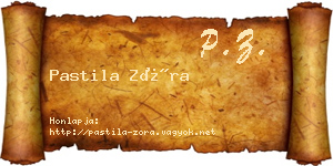 Pastila Zóra névjegykártya